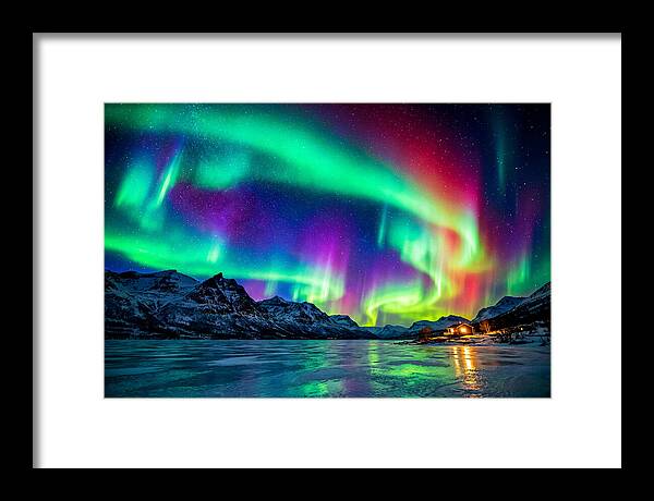 Auroras Above Tornetrask Lake 1