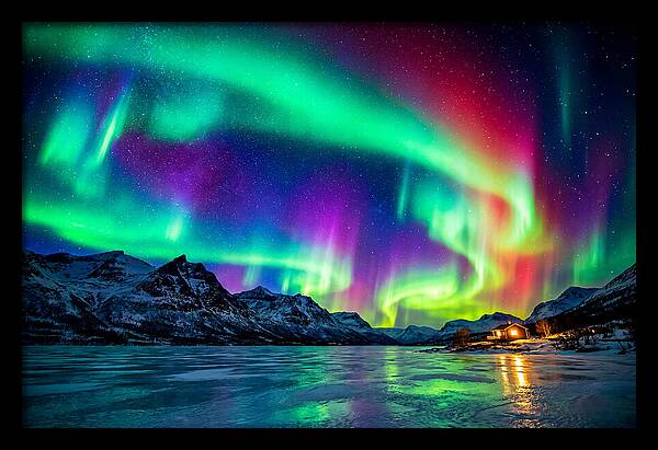 Auroras Above Tornetrask Lake 1