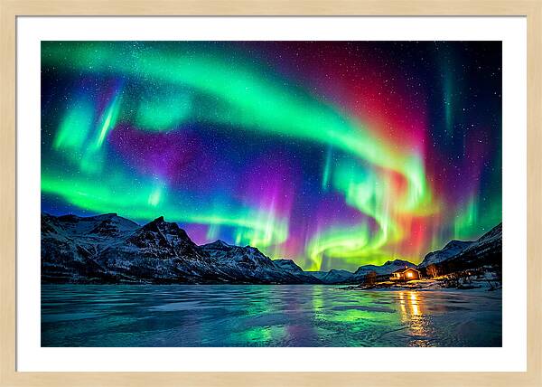 Auroras Above Tornetrask Lake 1