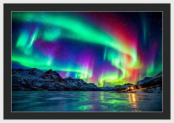 Auroras Above Tornetrask Lake 1