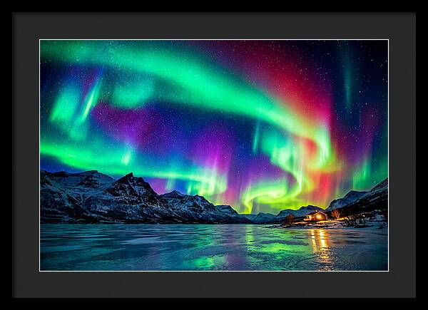 Auroras Above Tornetrask Lake 1