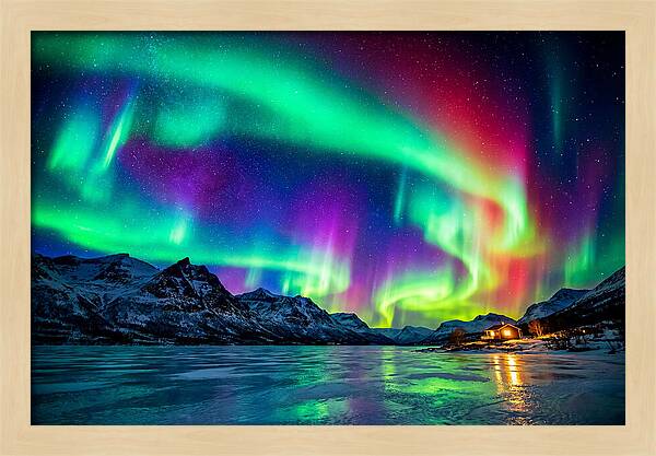 Auroras Above Tornetrask Lake 1