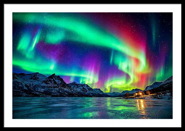 Auroras Above Tornetrask Lake 1
