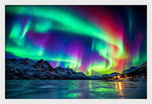Auroras Above Tornetrask Lake 1