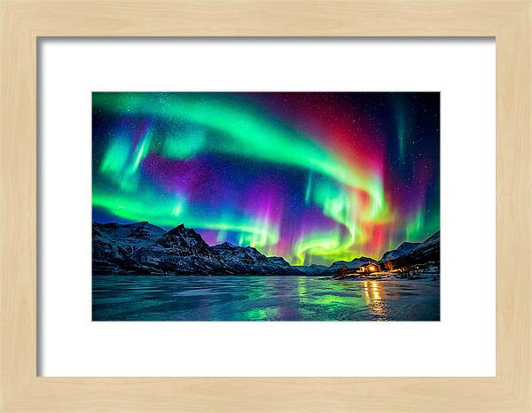 Auroras Above Tornetrask Lake 1