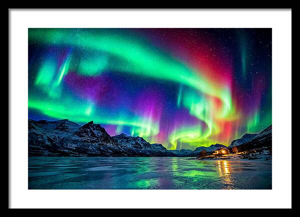 Auroras Above Tornetrask Lake 1