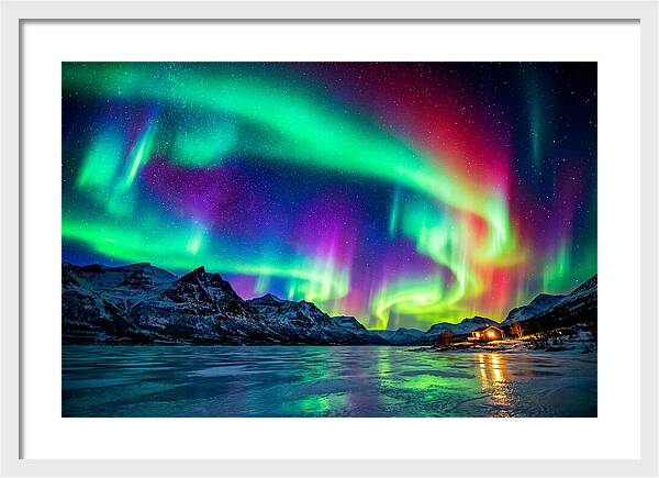 Auroras Above Tornetrask Lake 1