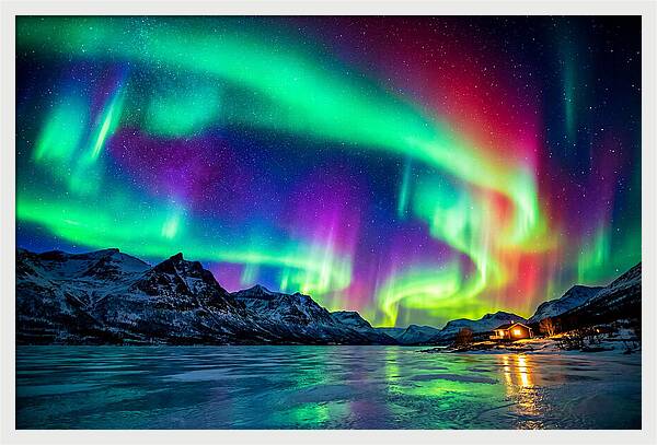 Auroras Above Tornetrask Lake 1