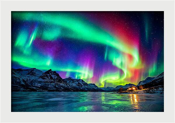 Auroras Above Tornetrask Lake 1