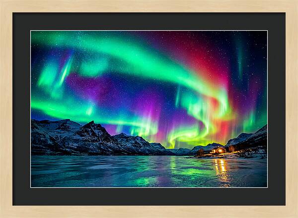 Auroras Above Tornetrask Lake 1