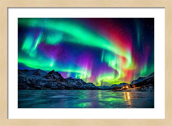 Auroras Above Tornetrask Lake 1