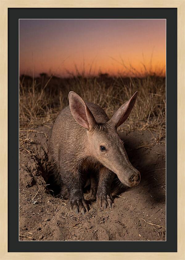Aardvark Emerging At Dusk