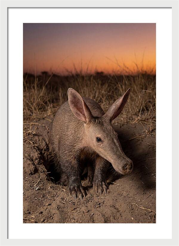 Aardvark Emerging At Dusk