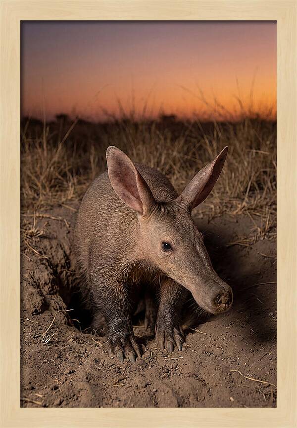 Aardvark Emerging At Dusk