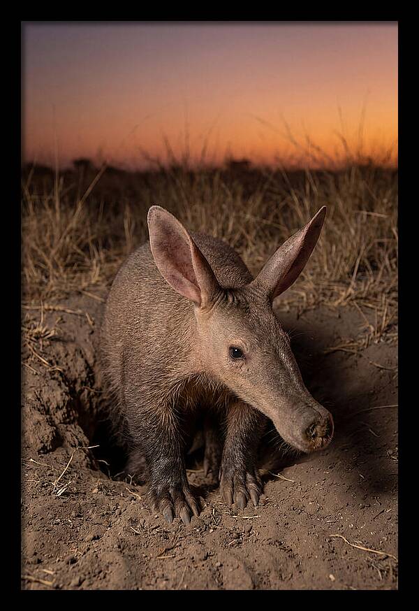 Aardvark Emerging At Dusk