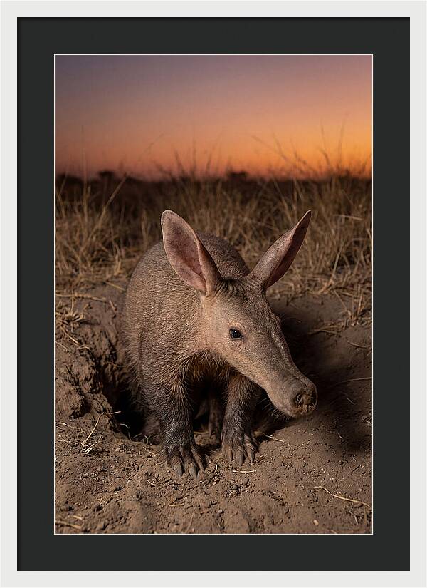 Aardvark Emerging At Dusk