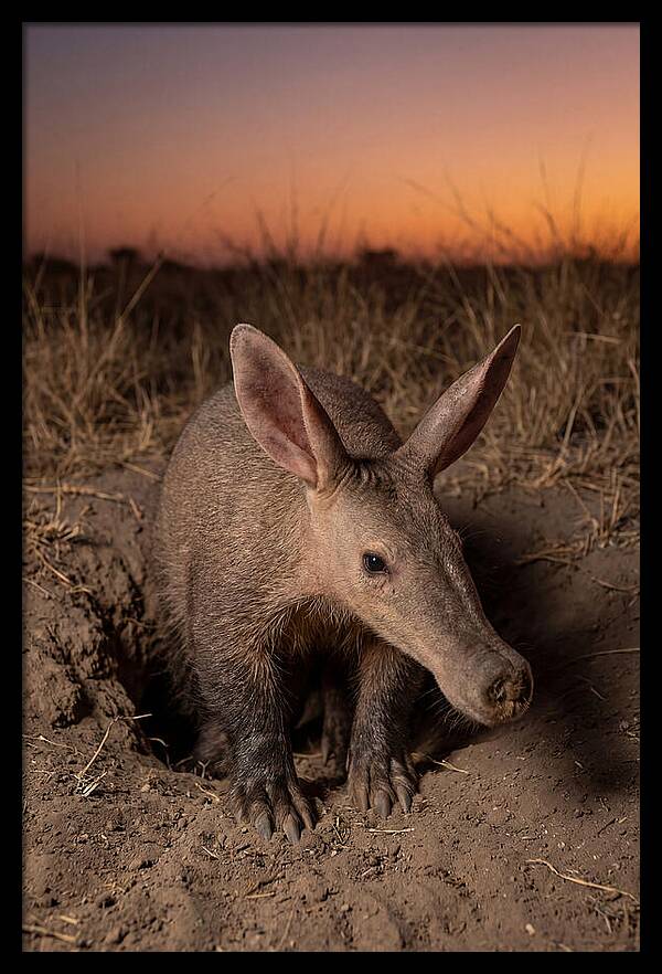 Aardvark Emerging At Dusk