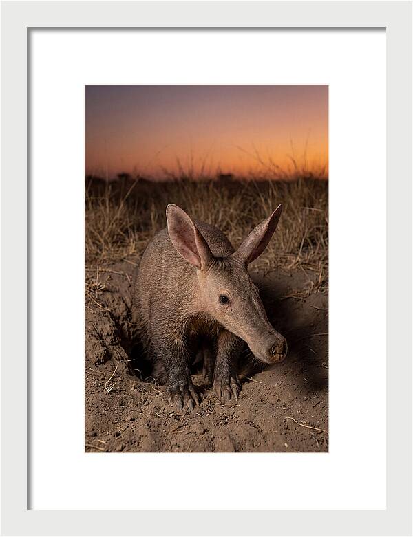 Aardvark Emerging At Dusk