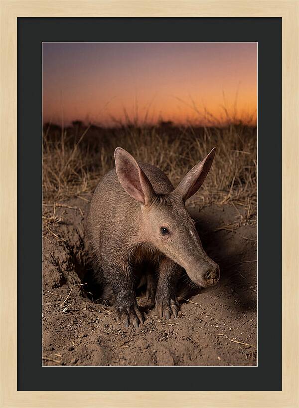 Aardvark Emerging At Dusk