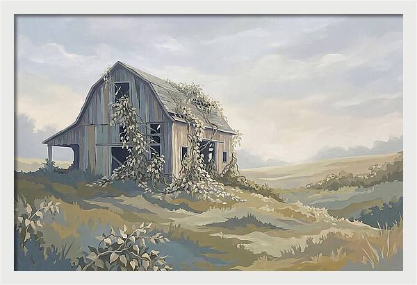 Abandoned Barn Embraced By Nature