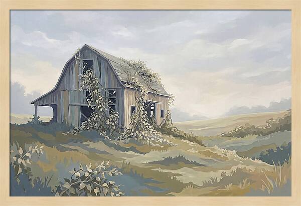 Abandoned Barn Embraced By Nature