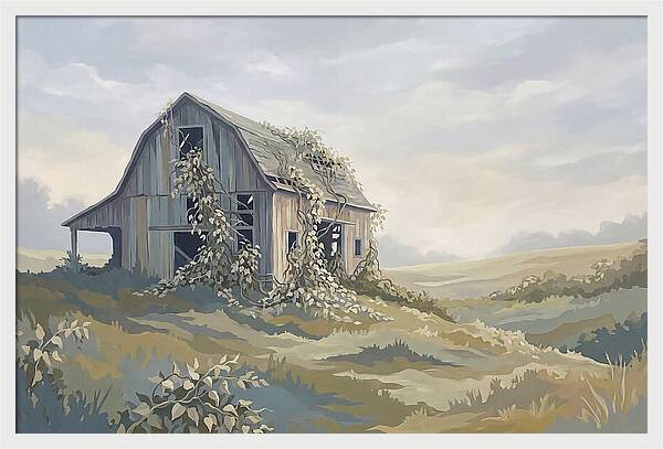 Abandoned Barn Embraced By Nature