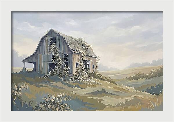 Abandoned Barn Embraced By Nature