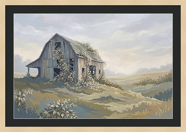 Abandoned Barn Embraced By Nature