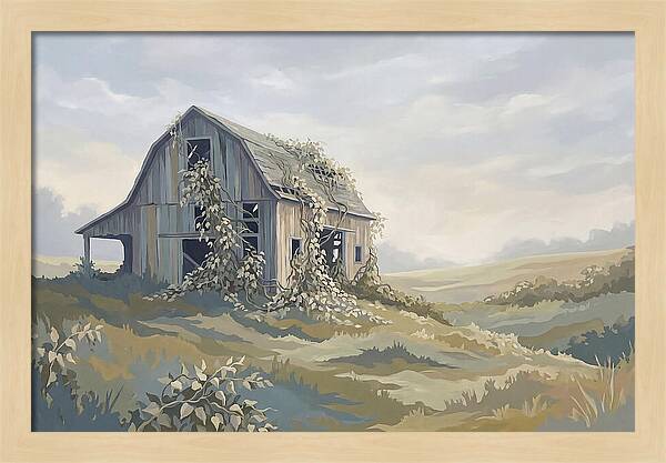 Abandoned Barn Embraced By Nature