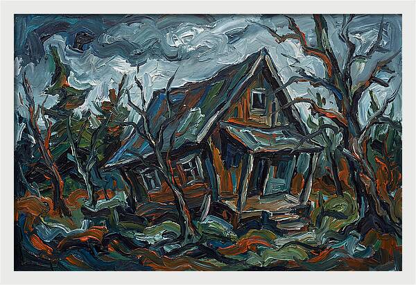 Abandoned Cabin In Expressionist Style