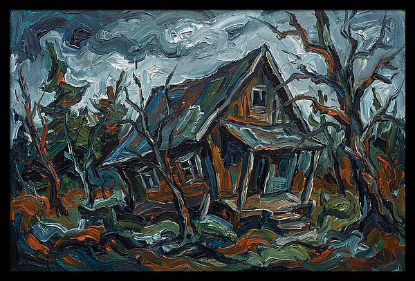 Abandoned Cabin In Expressionist Style