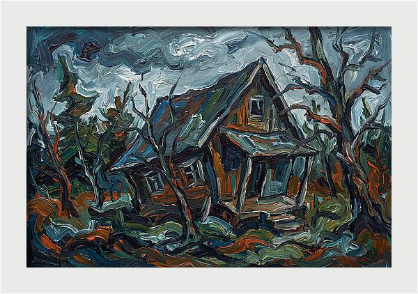 Abandoned Cabin In Expressionist Style