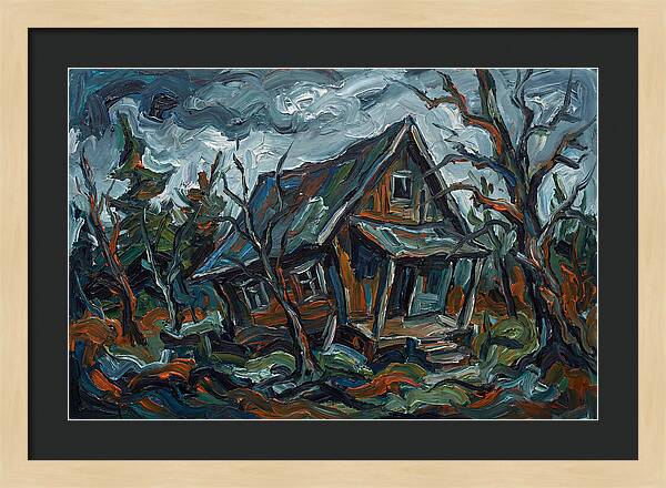 Abandoned Cabin In Expressionist Style