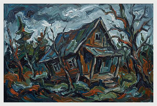 Abandoned Cabin In Expressionist Style