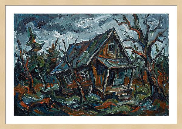 Abandoned Cabin In Expressionist Style