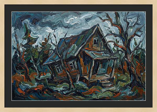 Abandoned Cabin In Expressionist Style
