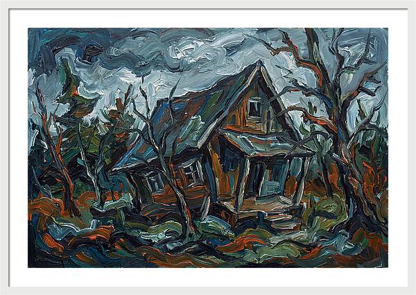 Abandoned Cabin In Expressionist Style