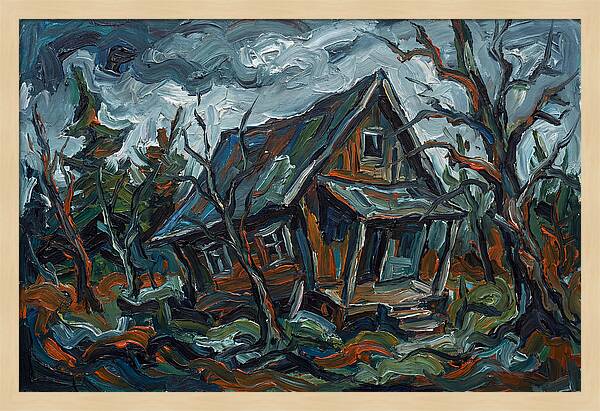 Abandoned Cabin In Expressionist Style