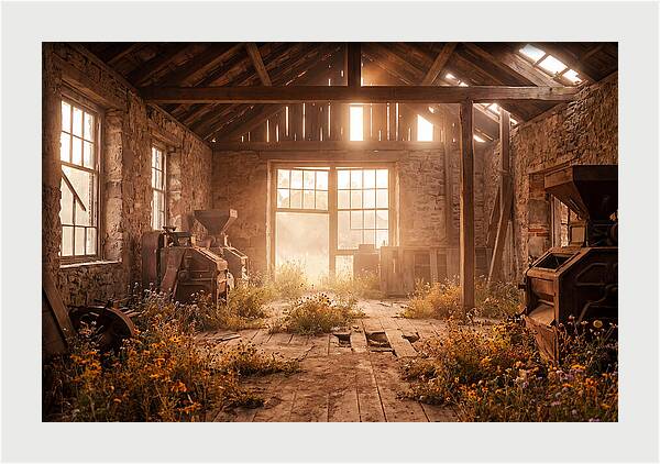 Abandoned Grain Mill Embraced By Nature