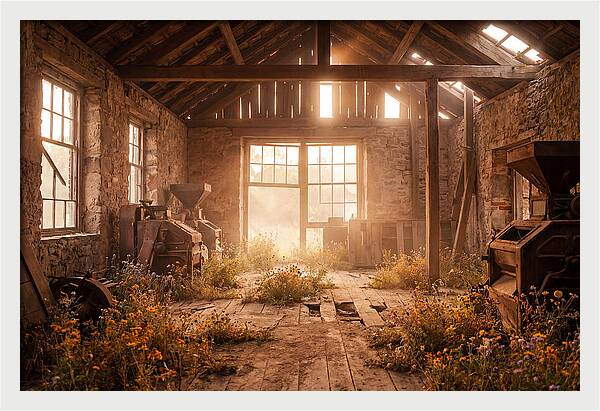 Abandoned Grain Mill Embraced By Nature