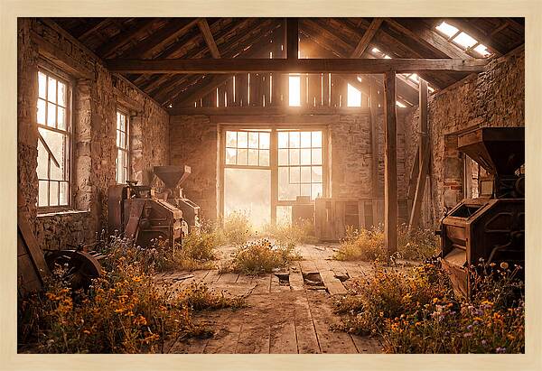 Abandoned Grain Mill Embraced By Nature