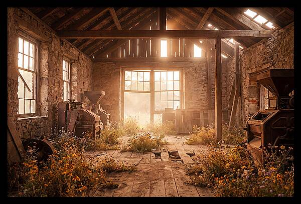 Abandoned Grain Mill Embraced By Nature