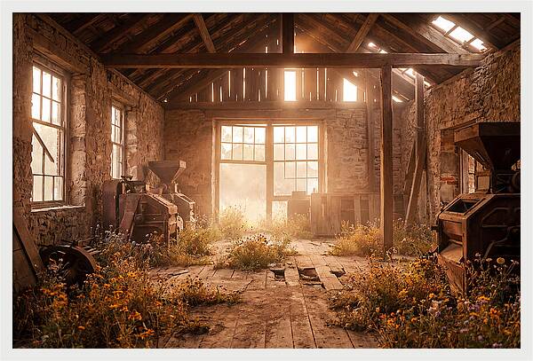 Abandoned Grain Mill Embraced By Nature