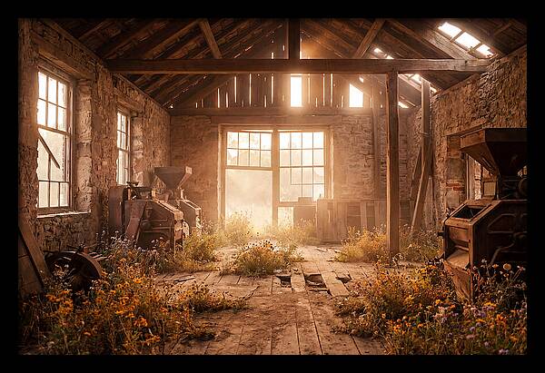 Abandoned Grain Mill Embraced By Nature