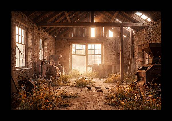 Abandoned Grain Mill Embraced By Nature