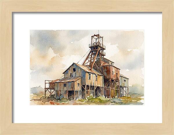 Abandoned Mine Structure In Watercolor