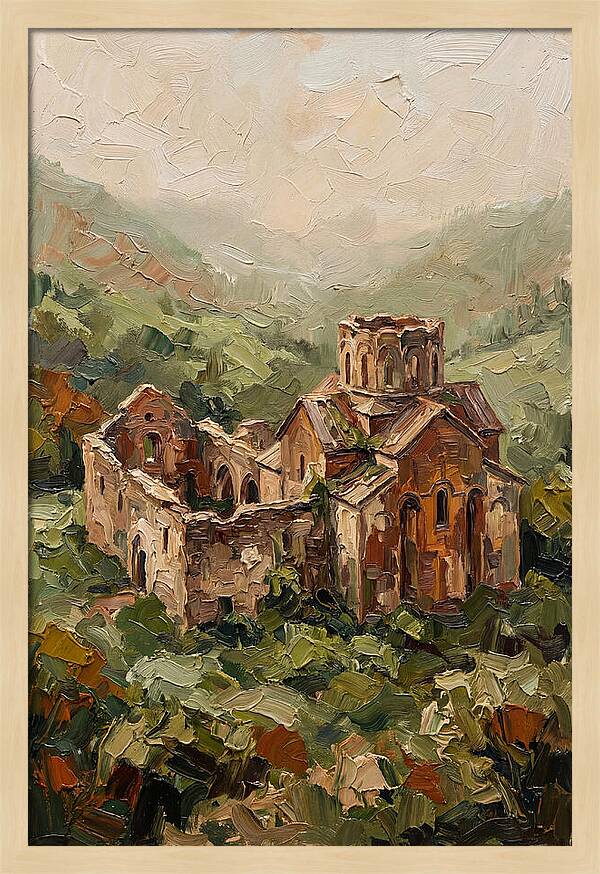 Abandoned Monastery In Green Valley