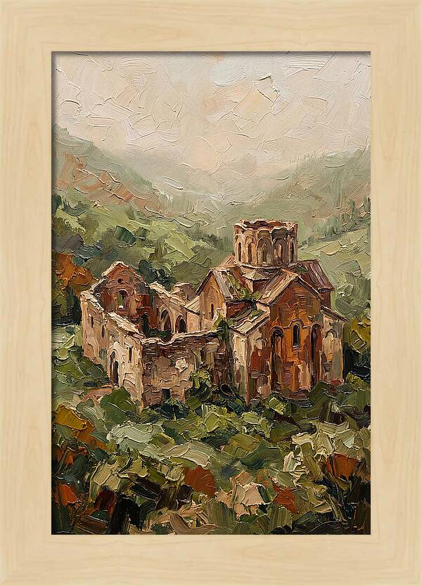 Abandoned Monastery In Green Valley