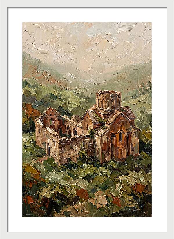 Abandoned Monastery In Green Valley