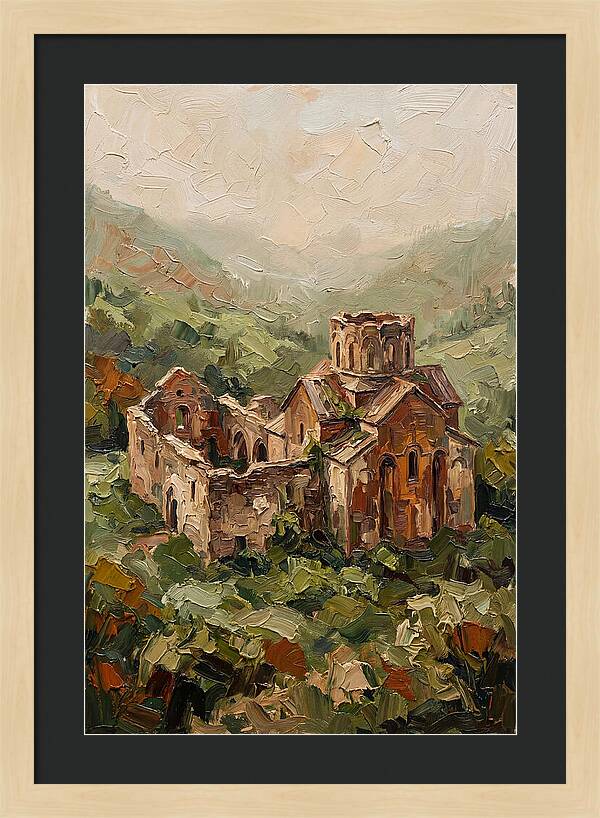 Abandoned Monastery In Green Valley